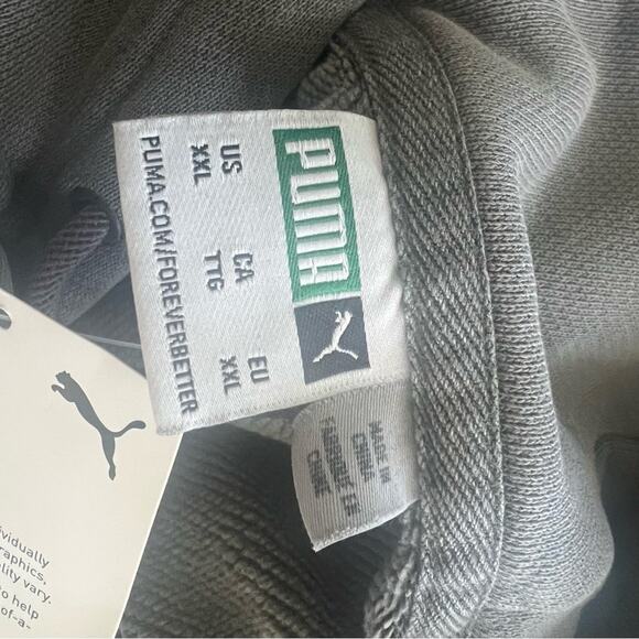 Puma Gray Hoodie Sweatshirt Men’s XXL NEW - Picture 6 of 8
